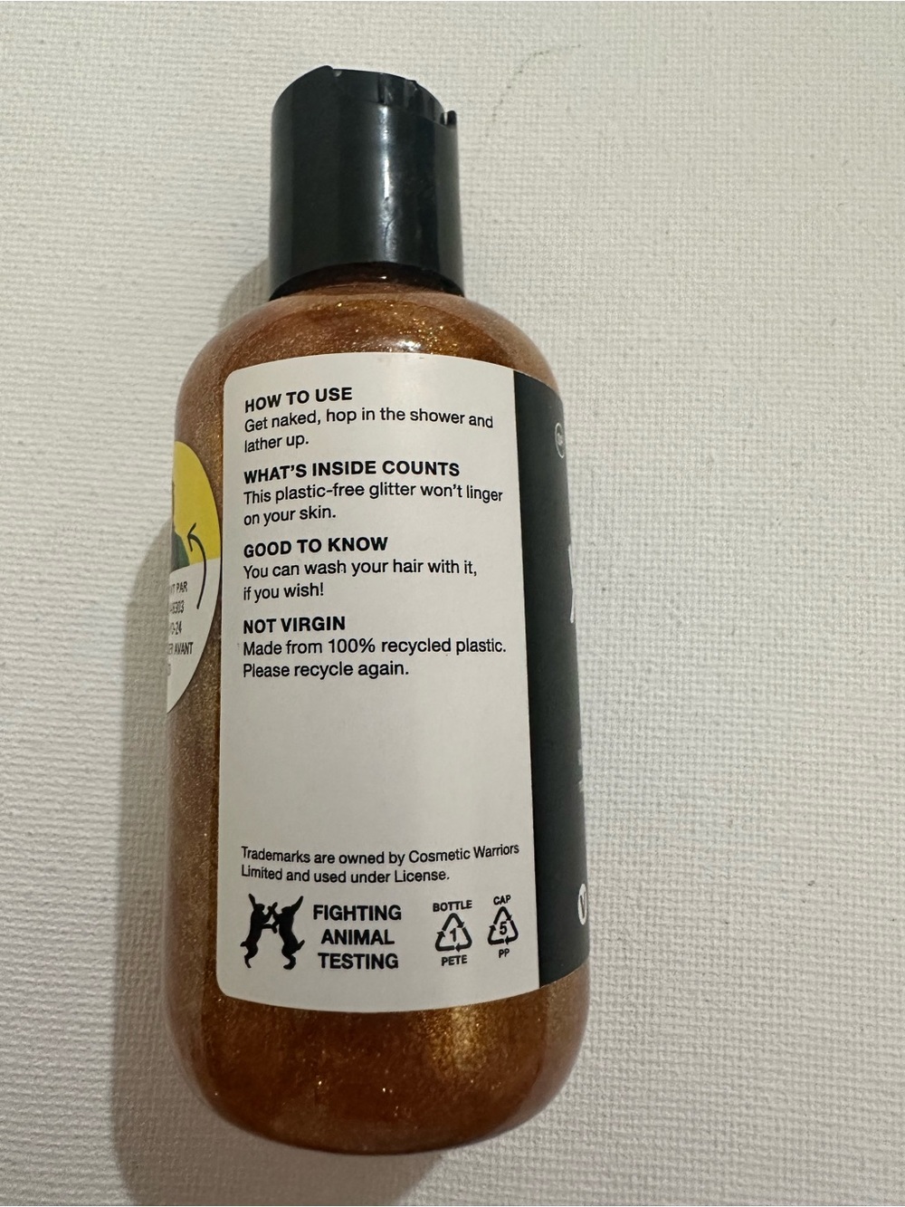 LUSH COSMETICS YOG NOG Shower Gel Body Wash Gold Glitter 3.3 oz New - Picture 4 of 4